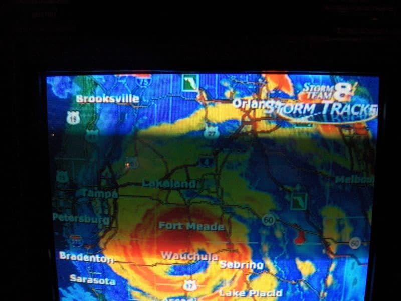 My Living room, WFLA TV, about 6PM, August 13, 2004 Hurricane Charley